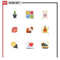 User Interface Pack of 9 Basic Flat Colors of match business american puzzle computing Editable Vector Design Elements