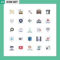 User Interface Pack of 25 Basic Flat Colors of cook appliances share bag gateway Editable Vector Design Elements