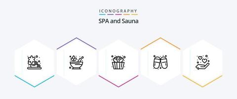 Sauna 25 Line icon pack including sauna. hand. sauna. heart. sauna vector