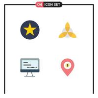 User Interface Pack of 4 Basic Flat Icons of badge monitore insignia ireland education Editable Vector Design Elements