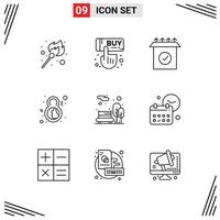 9 Thematic Vector Outlines and Editable Symbols of city park face product symbol eight Editable Vector Design Elements