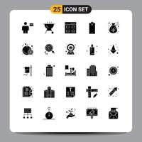 paquete de iconos de vector de stock de 25 signos y símbolos de línea para elementos de diseño de vector editables eléctricos de energía de rejilla de bolsa de navidad