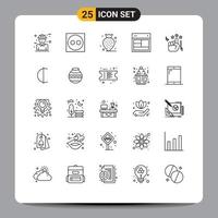 Universal Icon Symbols Group of 25 Modern Lines of stare website berry web layout Editable Vector Design Elements