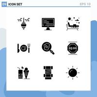 9 Creative Icons Modern Signs and Symbols of stop work research sunbed search egg Editable Vector Design Elements