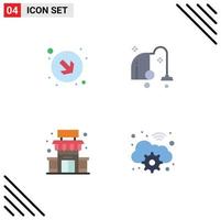 4 iconos creativos signos y símbolos modernos de flecha tienda limpieza vacío nube elementos de diseño vectorial editables vector