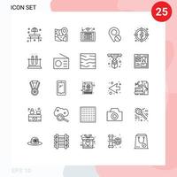 concepto de 25 líneas para sitios web móviles y ubicación de marcador de aplicaciones panel wifi de google elementos de diseño vectorial editables vector