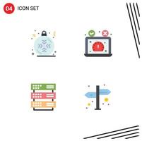 Editable Vector Line Pack of 4 Simple Flat Icons of ball server winter performance storage Editable Vector Design Elements