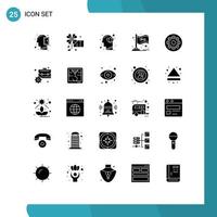 Pictogram Set of 25 Simple Solid Glyphs of media bar harmony stock ipo Editable Vector Design Elements