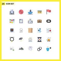 Universal Icon Symbols Group of 25 Modern Flat Colors of ui basic city object controller Editable Vector Design Elements