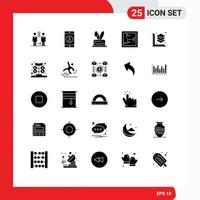 User Interface Pack of 25 Basic Solid Glyphs of printing mirror profile halloween holiday Editable Vector Design Elements