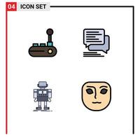 paquete de iconos de vector de stock de 4 signos y símbolos de línea para el controlador de mensajes de joy pad autónomos elementos de diseño de vector editables robot