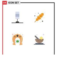 Set of 4 Modern UI Icons Symbols Signs for interior fortune autumn cold aromatic Editable Vector Design Elements