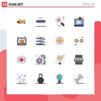 Universal Icon Symbols Group of 16 Modern Flat Colors of drop shipper threat pin laptop display Editable Pack of Creative Vector Design Elements