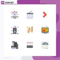 9 Flat Color concept for Websites Mobile and Apps storage outline theft memory direction Editable Vector Design Elements