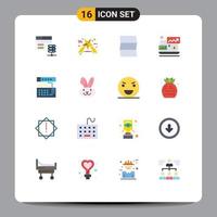 Modern Set of 16 Flat Colors and symbols such as module connection map analog investment Editable Pack of Creative Vector Design Elements