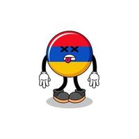 armenia flag mascot illustration is dead vector