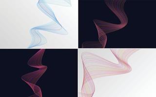 Collection of geometric minimal lines pattern set vector