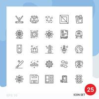 25 iconos creativos signos y símbolos modernos de soporte de diseño de botellas cruzan elementos de diseño vectorial editables vector