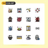 16 Creative Icons Modern Signs and Symbols of islamic building building refresh support help Editable Creative Vector Design Elements