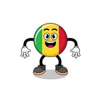 mali flag cartoon with surprised gesture vector