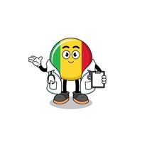 Cartoon mascot of mali flag doctor vector