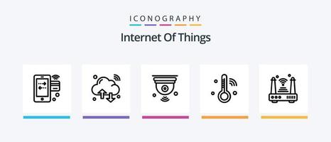 paquete de iconos de internet de las cosas línea 5 que incluye iot. dispositivo inteligente. Wifi. cerrado. circuito cerrado de televisión diseño de iconos creativos vector