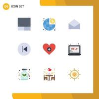 9 Creative Icons Modern Signs and Symbols of heart love message music arrows Editable Vector Design Elements