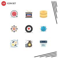 9 Universal Flat Color Signs Symbols of design machine learning independence day machine meal Editable Vector Design Elements
