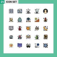 conjunto de 25 iconos de interfaz de usuario modernos símbolos signos para hombre idea conexión concepto eléctrico elementos de diseño vectorial editables vector