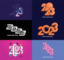 Big Collection of 2023 Happy New Year symbols Cover of business diary for 2023 with wishes vector