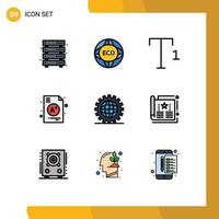 9 Creative Icons Modern Signs and Symbols of design school world education a Editable Vector Design Elements