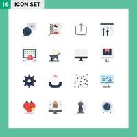 paquete de iconos de vector de stock de 16 signos y símbolos de línea para aplicaciones móviles hasta el crecimiento empresarial paquete editable de elementos creativos de diseño de vectores