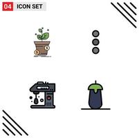 Universal Icon Symbols Group of 4 Modern Filledline Flat Colors of dollar baking profit phone cooking Editable Vector Design Elements