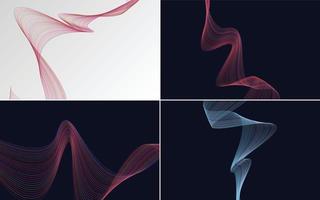 Add a professional touch to your project with this pack of 4 vector line backgrounds.