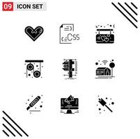 9 Creative Icons Modern Signs and Symbols of science pulley development physics hanging Editable Vector Design Elements