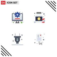 conjunto de 4 iconos de interfaz de usuario modernos símbolos signos para el cambio de negocio píldoras de dieta goteo elementos de diseño vectorial editables vector