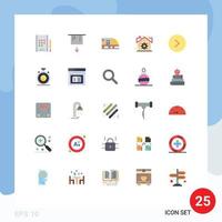 Set of 25 Modern UI Icons Symbols Signs for concentration right train circle settings Editable Vector Design Elements