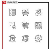 9 Creative Icons Modern Signs and Symbols of goods delete spa box irish Editable Vector Design Elements