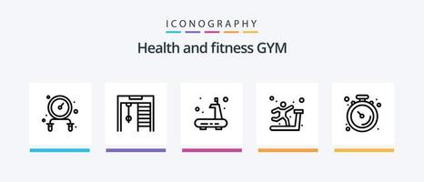 Gym Line 5 Icon Pack Including task. mark. sports. list. gym. Creative Icons Design vector