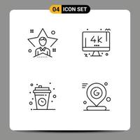 User Interface Pack of 4 Basic Filledline Flat Colors of bright break student screen coffee break Editable Vector Design Elements