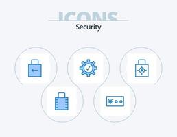 paquete de iconos azul de seguridad 5 diseño de iconos. seguridad. almohadilla de bloqueo. llave. llave. seguridad vector