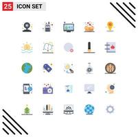 Universal Icon Symbols Group of 25 Modern Flat Colors of location muslim desktop heart gift Editable Vector Design Elements