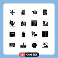 16 iconos creativos, signos y símbolos modernos de finanzas, estrategia empresarial, finanzas bancarias, elementos de diseño vectorial editables vector