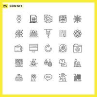 25 Universal Lines Set for Web and Mobile Applications screen file programming document magic Editable Vector Design Elements