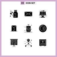 9 Creative Icons Modern Signs and Symbols of sent mail interface envelope cakes Editable Vector Design Elements