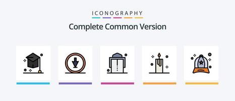 Complete Common Version Line Filled 5 Icon Pack Including christmas. pin. navigation. file. document. Creative Icons Design vector