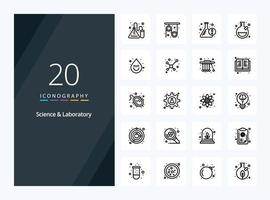 20 Science Outline icon for presentation vector