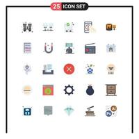 Universal Icon Symbols Group of 25 Modern Flat Colors of bucket phone global logistic help communication Editable Vector Design Elements