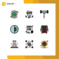 9 Filledline Flat Color concept for Websites Mobile and Apps world geology tool earth meal Editable Vector Design Elements