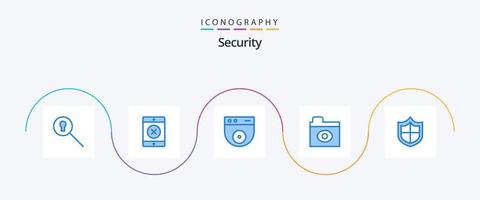 paquete de iconos azul de seguridad 5 que incluye . hermano mayor. cortafuegos vector